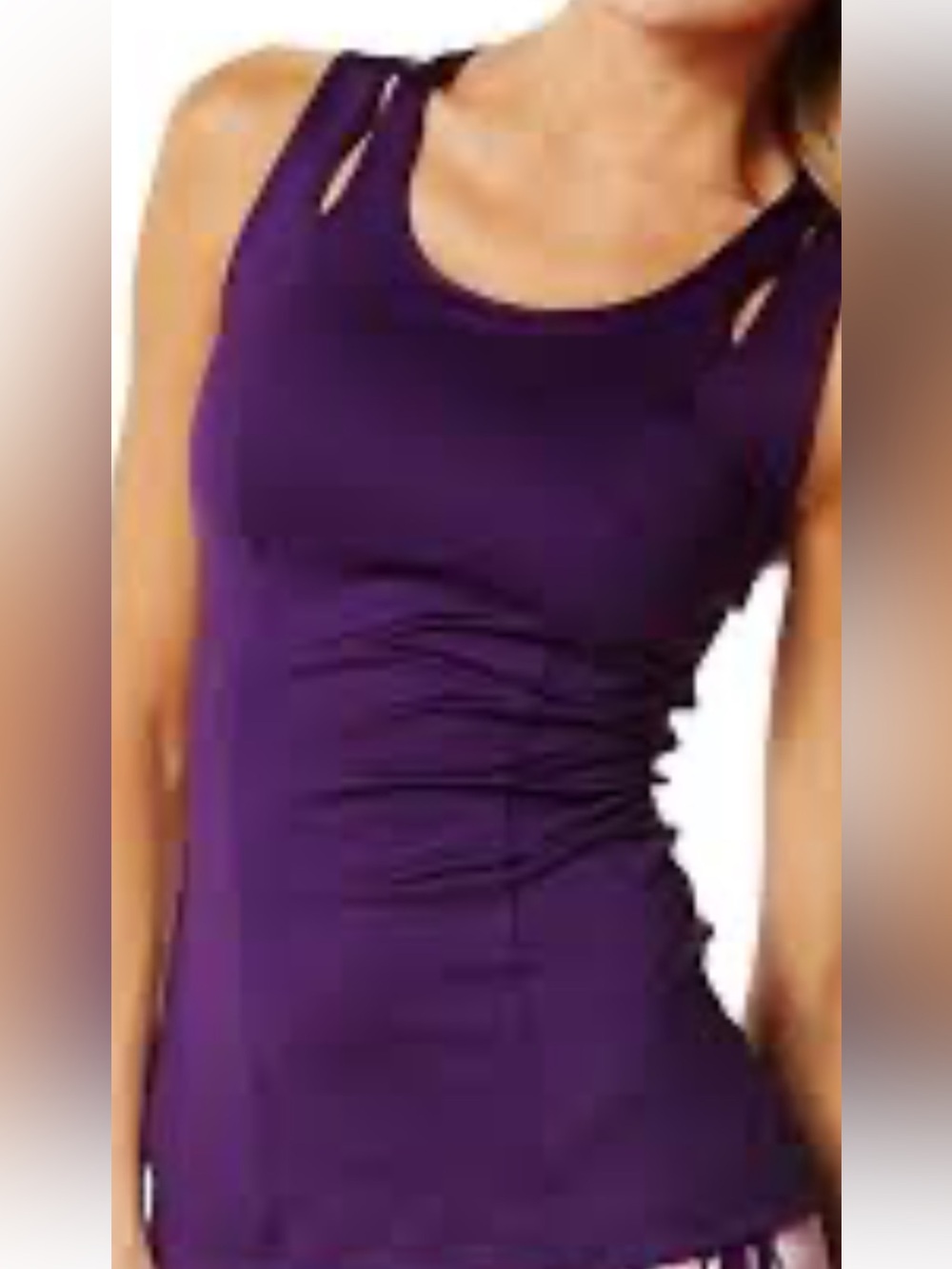 Zumba Fitness Purple Ruched Side Tank Top Sz L